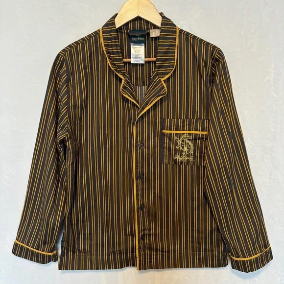 Pottery Barn Teen Harry Potter Pajamas Hufflepuff Stripe Shirt Pants size medium - Picture 10 of 16